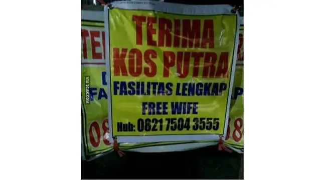6 Tulisan Nyeleneh Terima Kos Ini Bikin Geleng Kepala