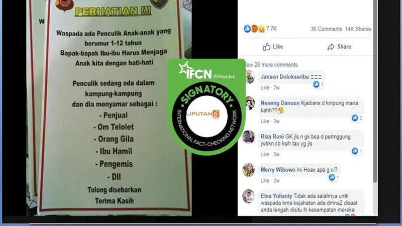 [Cek Fakta] Waspada Penculikan Anak Marak di Jawa Barat, Fakta atau Hoaks?