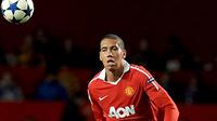 Bek Manchester United Chris Smalling ketika berlaga melawan Rangers di ajang Liga Champions di Old Trafford pada 14 September 2010. AFP PHOTO/ANDREW YATES