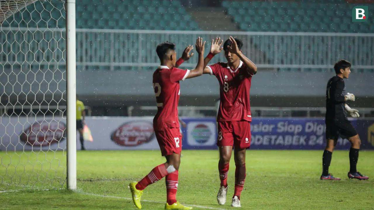 Selebrasi penyerang Timnas Indonesia U-17, Arkhan Kaka