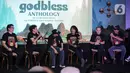 Hadir dalam perilisan tersebut para personel God Bless; Achmad Albar (vocal), Ian Antono (gitar), Donny Fattah (bass), Abadi Soesman (keyboard), dan Fajar Satritama (drum). Turut bergabung Hendra Lie sebagai Executive Produser Album ‘Anthology 50th Anniversary’ dan musisi Tohpati selaku penata musik. (Liputan6.com/Faizal Fanani)