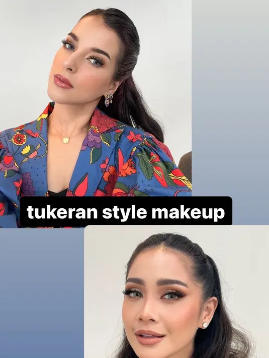 <p>Sementara itu, Tasya merias wajahnya dengan gaya Nagita yang fresh dengan lipstik glossynya. [@tasyafarasya]</p>