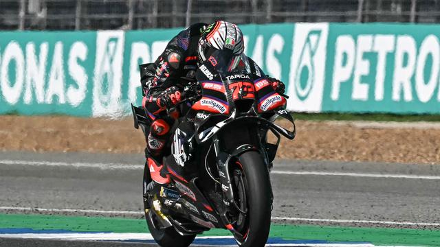 Marco Bezzecchi beraksi di MotoGP Thailand 2026