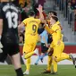 Selebrasi Robert Lewandowski saat Barcelona melawan Elche di LaLiga (AFP)