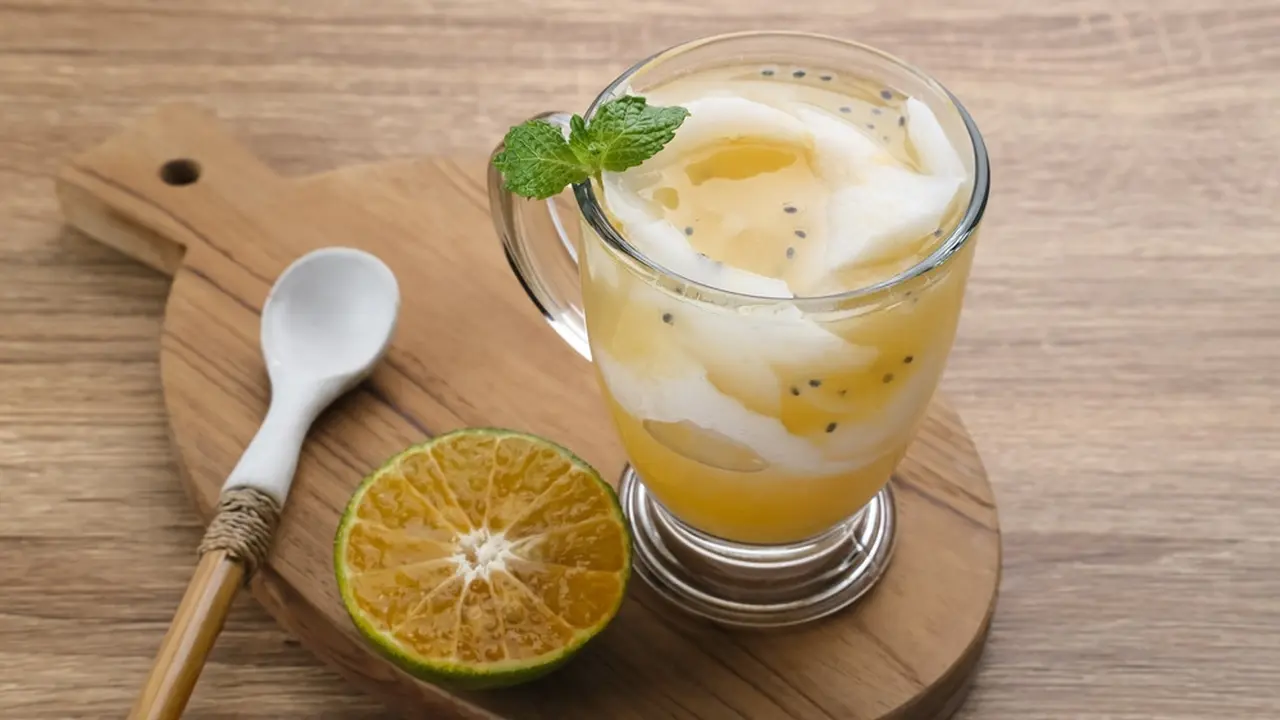 es kelapa muda jeruk selasih