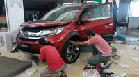 Kondisi Honda BR-V di salah satu mall di Palu, Sulawesi Tengah. (@Makassar_iinfo)