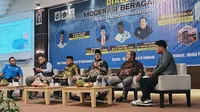 Dialog Moderasi Beragama yang digelar KNPI Kota Palu dan Jaringan Penggerak Moderasi Beragama Nusantara (JPMBN) Sulteng, Jumat (1/12/2023). (Foto: Heri Susanto/Liputan6.com)