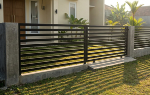 Inspirasi Pagar Rumah Rendah tapi Tetap Aman dan Estetik. AI