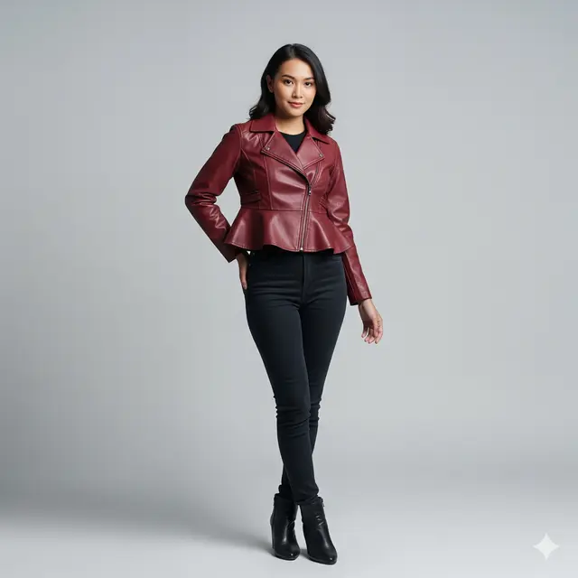 Model Outer Kulit Wanita Pendek Model Crop Trend 2025. Gemini