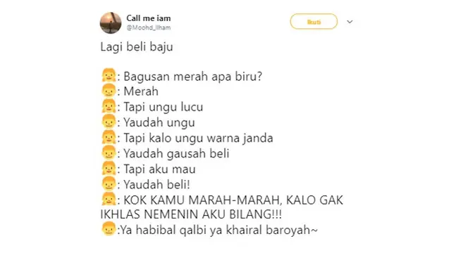 Cuitan Kocak (Sumber: Twitter/@Moohd_Ilham)