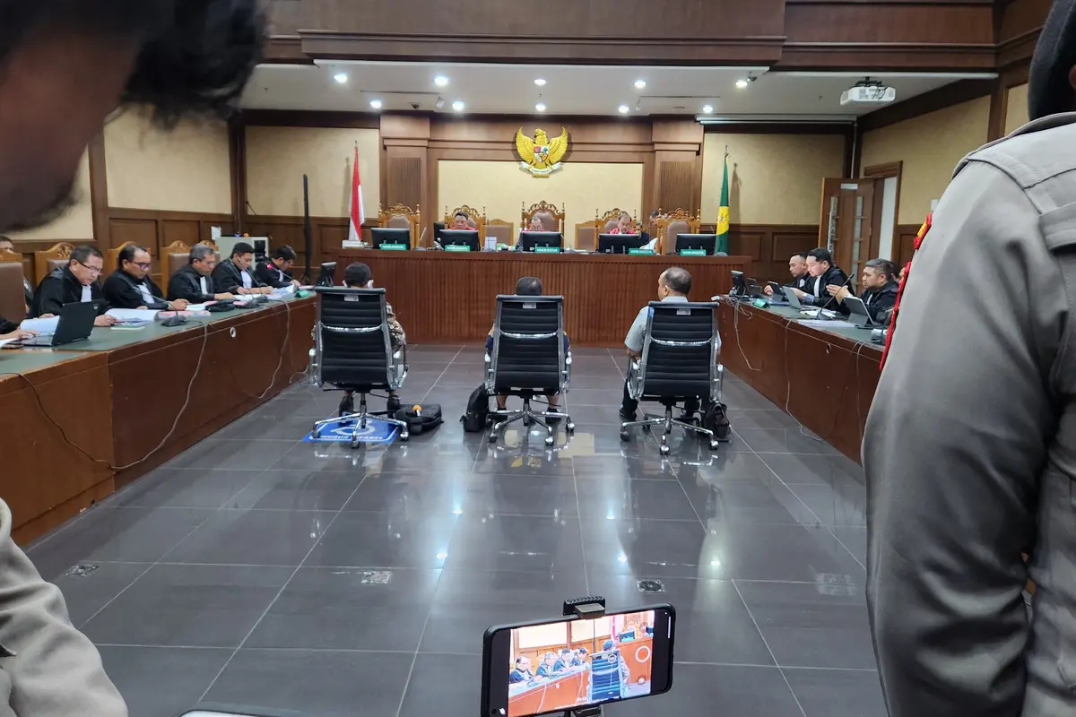 Sidang mantan Menteri Komunikasi dan Informatika (Menkominfo) Johnny G. Plate dalam kasus korupsi proyek BTS 4G Kominfo di Pengadilan Tipikor pada Pengadilan Negeri (PN) Jakarta Pusat, Selasa (27/6/2023). (Fachrur Rozie/Liputan6.com)