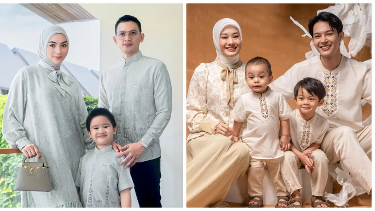 Potret 6 Keluarga Artis Pakai Baju Koleksi Lebaran, Tampil Selaras di Hari Kemenangan