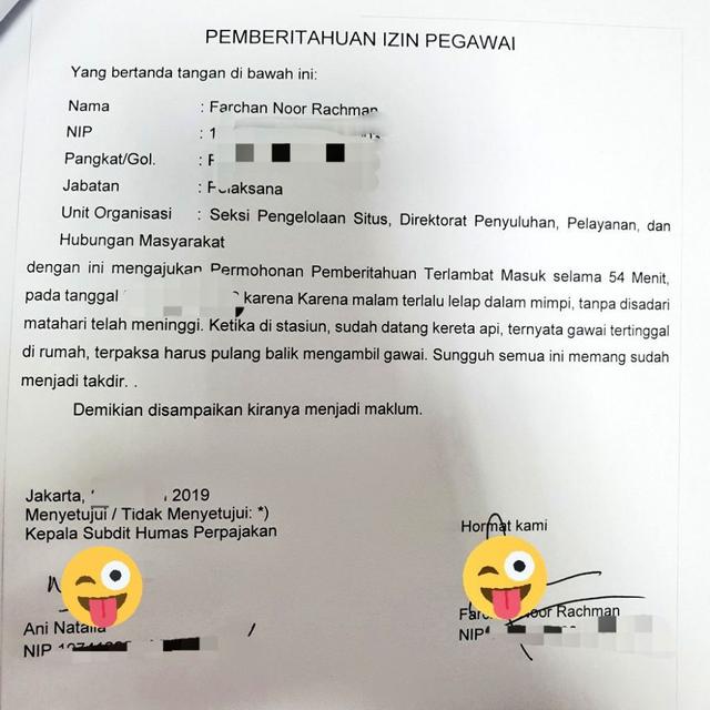 Jadi Viral 4 Alasan Izin Telat Dan Tak Masuk Kerja Ini