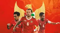 Timnas Indonesia - Ponaryo Astaman, Evan Dimas, Marc Klok (Bola.com/Adreanus Titus)