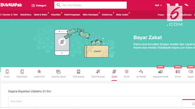 Bayar zakat kini bisa dilakukan lewat Bukalapak. (Liputan6.com/ Yuslianson)