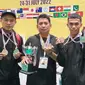 Para atlet dan Pelatih asal Gorontalo yang ikut berpartisipasi menyumbang medali perak dan perunggu pada ajang Kings Cup Sepaktakraw World Championship 2022 di Bangkok, Thailand. Foto.Istimewa (Arfandi Ibrahim/Liputan6.com)