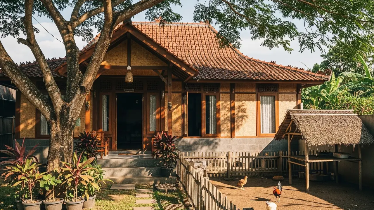 9 Desain Halaman Rumah Desa Dekat Ternak Tetap Estetik