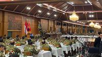 Presiden Prabowo Subianto saat mengikuti makan malam bersama di Rukan Husein Akmil Magelang, Jawa Tengah, Jumat (25/10/2024). (Dok. Istimewa)