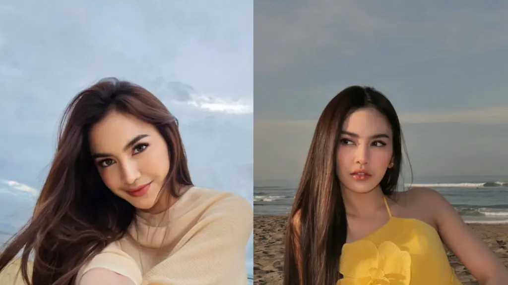 Mahalini Raharja tampil memikat kala bersantai di tepi pantai. Ia terlihat menawan dengan rambut panjang berkilau [@mahaliniraharja]