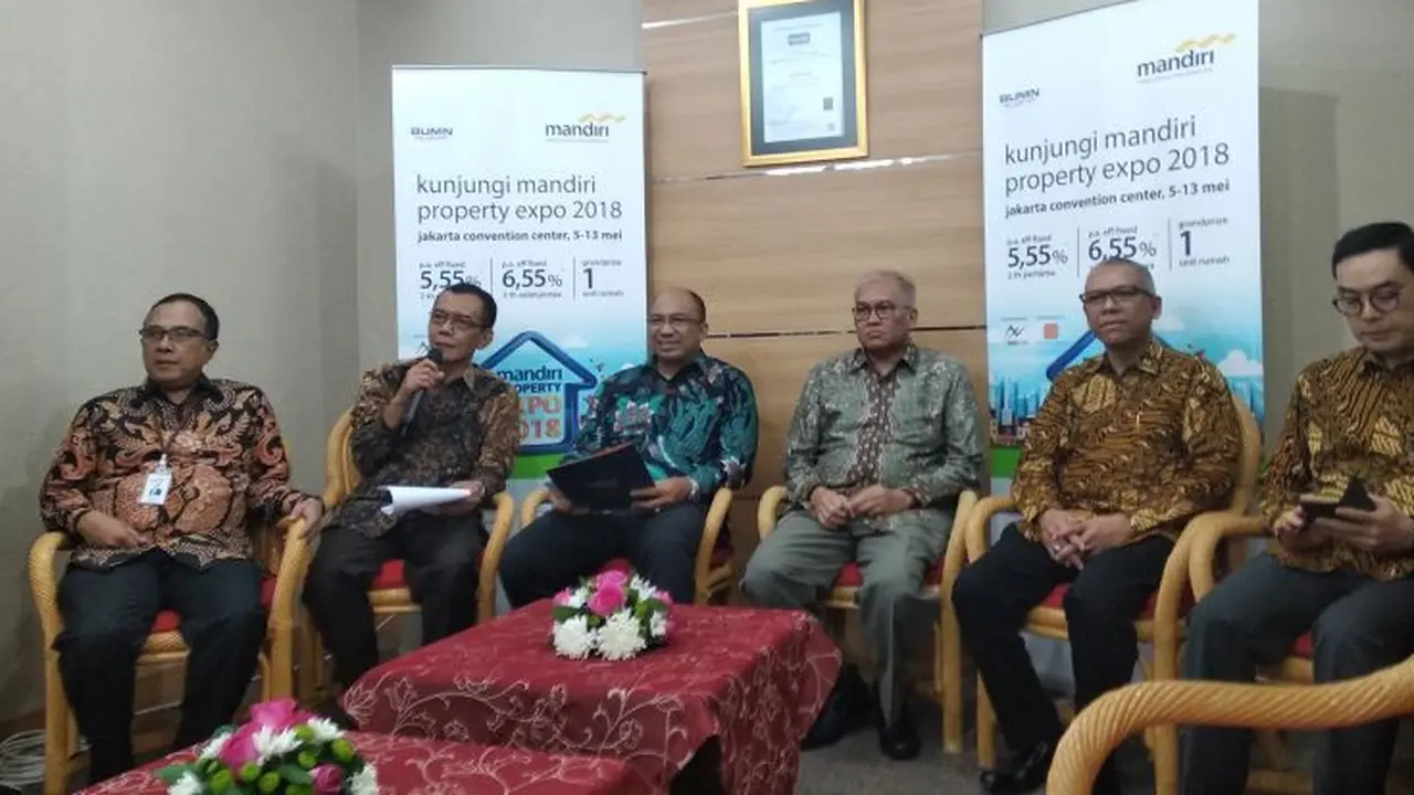 Bank Mandiri bekerja sama dengan Debindo dan DPD Real Estate Indonesia (REI) DKI Jakarta menyelenggarakan pameran 'Mandiri Property Expo 2018', di Jakarta Convention Center, 5-13 Mei 2018. (Wilfridus Setu Embu/Merdeka.com)
