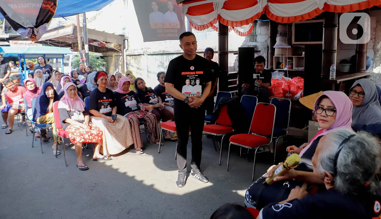 Dharma Pongrekun juga memaparkan beberapa programnya ke depan jika terpilih terutama untuk mengatasi sulitnya lapangan pekerjaan dan kesejahteraan di Jakarta. (Liputan6.com/Herman Zakharia)