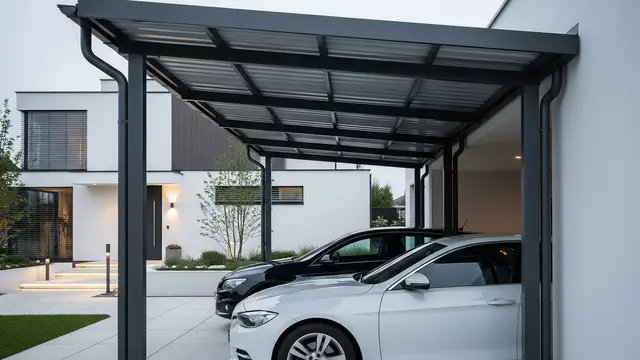 10 Inspirasi Carport Minimalis untuk 2 Mobil di Lahan Sempit, Tetap Rapi dan Estetik (Image by Gemini AI)