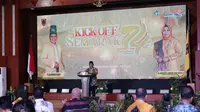 Kick off ‘Semarak Hari Jadi Provinsi Kalsel ke-74’ di Mahligai Pancasila Kota Banjarmasin, Selasa (17/7) malam/Istimewa.