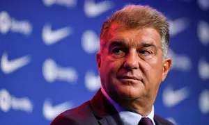Presiden Barcelona, Joan Laporta. (Pau BARRENA / AFP)