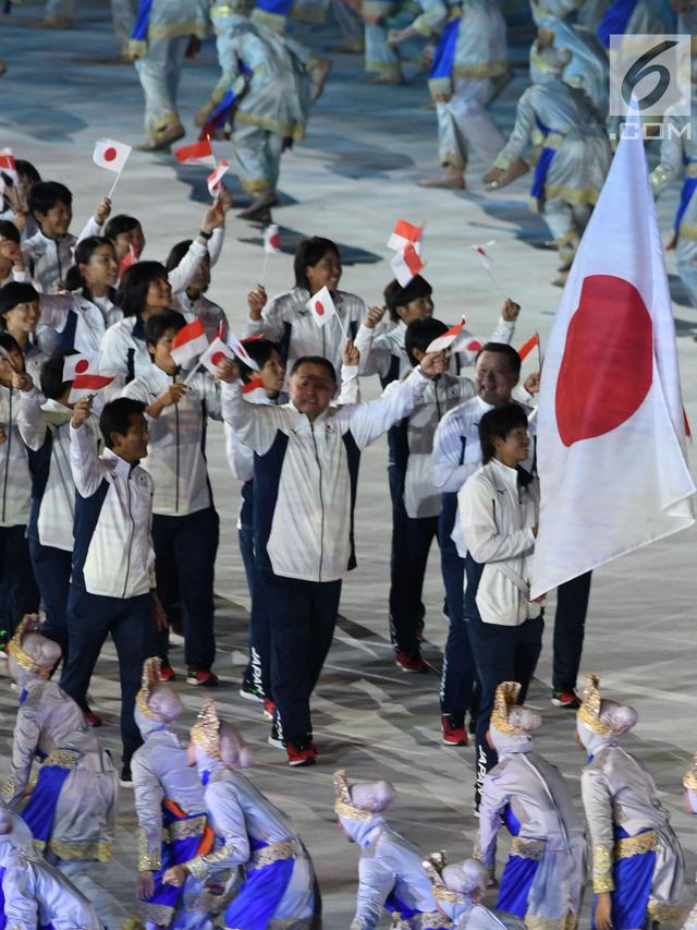 Aksi Kontingen Berbagai Negara di Pembukaan Asian Games 2018