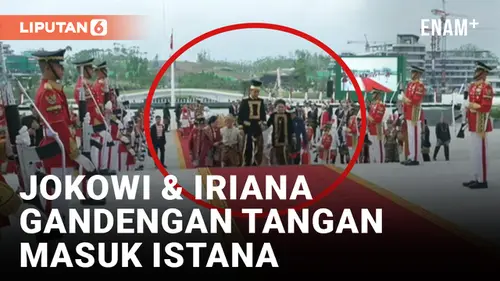 VIDEO: Momen Romantis Jokowi dan Iriana, Gandengan Tangan Masuk ke Istana Garuda