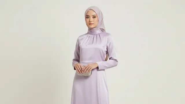 Model Gamis Satin Polos Pastel untuk Kondangan 2026. Gemini