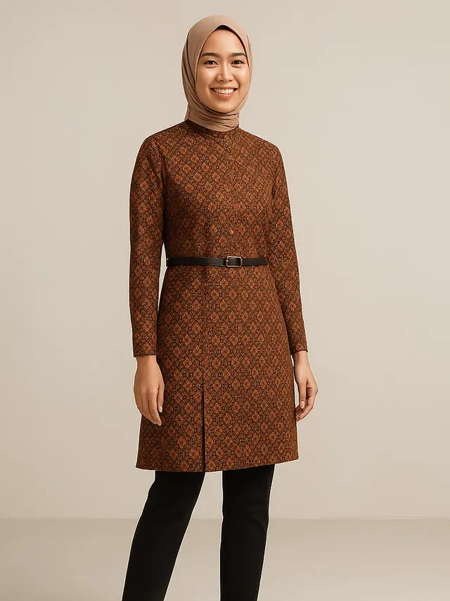 Model Tunik Batik Belah Samping yang Lagi Tren di 2025/Ilustrasi AI