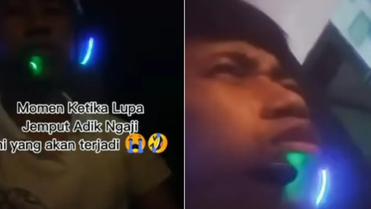 Kakak Diomeli Adiknya Karena Lupa Jemput saat Ngaji, Tingkahnya Bikin Ngakak. Merdeka.com/ Instagram @psteam_cirebon