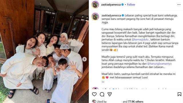 Zaskia Adya Mecca Berterima Kasih pada Keluarga, Tak Henti Dukung Kesibukannya Selama Ramadan 2026