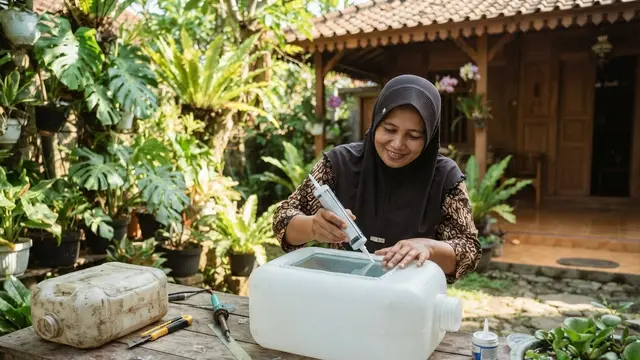 Cara Membuat Akuarium Outdoor dari Jeriken Bekas