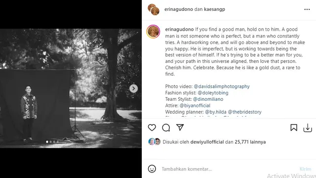 Erina Gudono - Kaesang Pangarep (Foto: Instagram/@erinagudono)