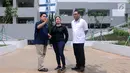 Menko PMK, Puan Maharani (tengah) bersama CdM Asian Games 2018 Komjen Pol Syafruddin (kanan) dan Ketua INASGOC Erick Thohir meninjau fasilitas taman Wisma Atlet Asian Games 2018, Jakarta, Minggu (4/2). (Liputan6.com/Helmi Fithriansyah)