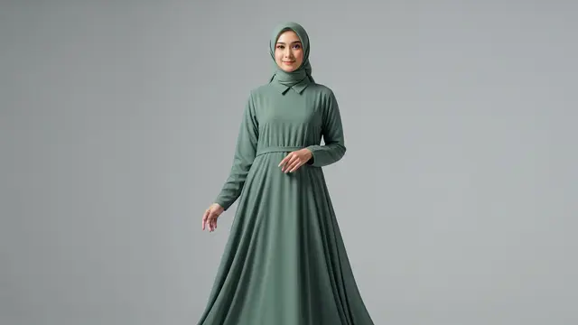The Sage Green Minimalist Gamis (Hijau Lumut Muda)