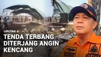 Kepanikan terjadi saat angin kencang menerjang wilayah Bangkalan, Jawa Timur. Kencangnya embusan angin memorak-porandakan sebuah tenda pada acara sebuah komunitas.