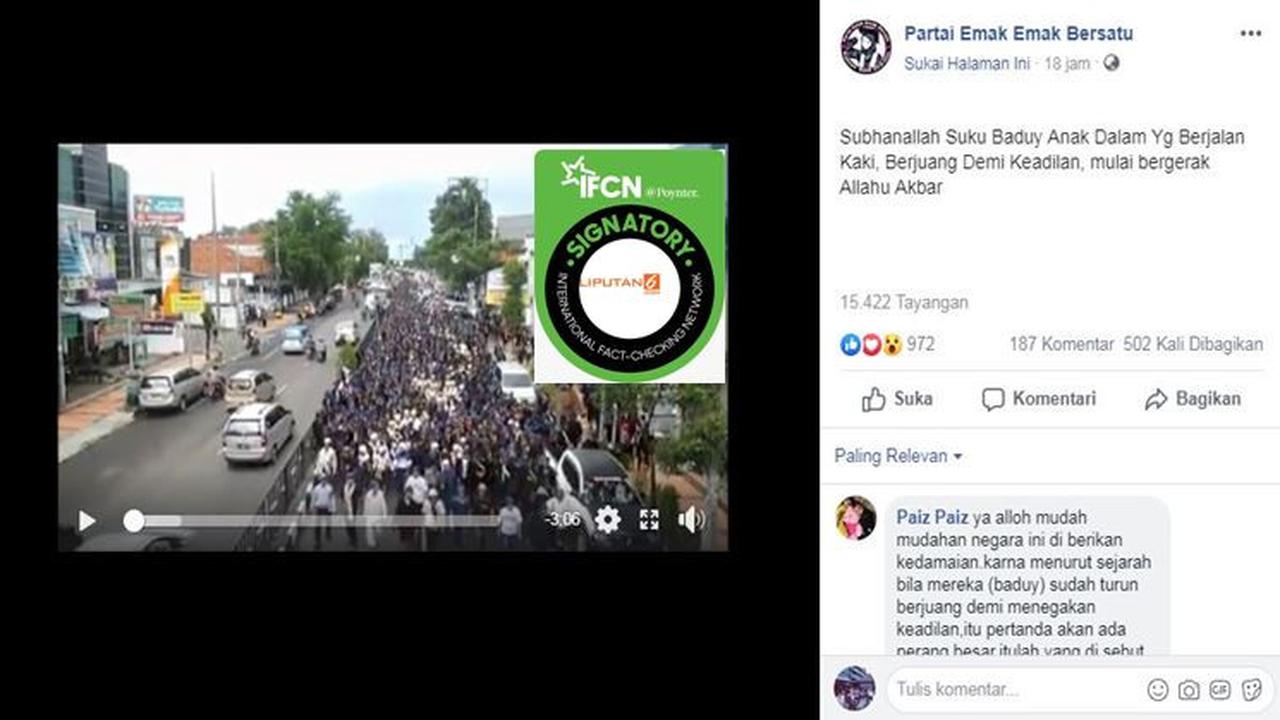 [Cek Fakta] Gambar Tangkapan Layar Video Konvoi Warga Suku Baduy Mengkuti Tradisi Seba