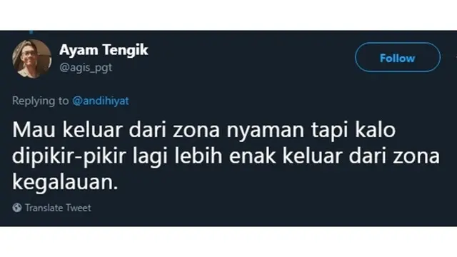 6 Curhatan Netizen Ingin Keluar dari Zona Nyaman Ini Ujungnya Bikin Ngakak
