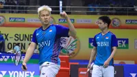 Ganda putra Indonesia Marcus Fernaldi Gideon/Kevin Sanjaya Sukamuljo&nbsp;mengalahkan pasangan China Ren Xiang Yu/Tan Qiang 16-21, 21-18, dan 23-21 dalam durasi 75 menit pada babak kedua&nbsp;India Open 2023&nbsp;di KD Jadhav Indoor Hall, New Delhi, Kamis, 19 Januari 2023. (foto: PBSI)