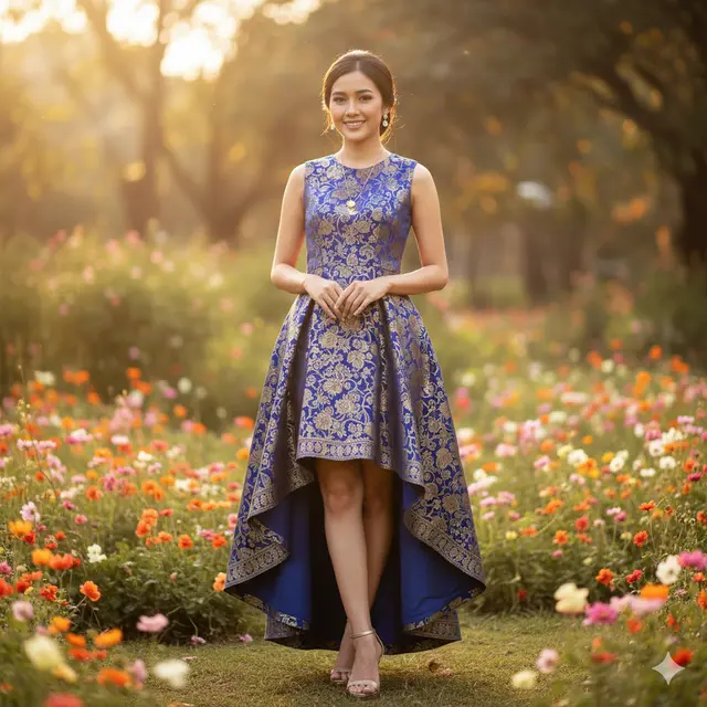 7 Model Dress Batik Brokat Tanpa Lengan untuk Look Simpel tapi Mewah, Tampilan Anggun di Segala Kesempatan