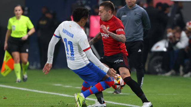 Raphinha - Barcelona Vs Osasuna di semifinal Supercopa de Espana 2023/2024