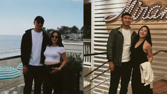 Gaya Bumil Cantik Nikita Willy Rayakan Ulang Tahun Pernikahan ke-4 di California dengan Outfit Hitam Putih yang Minimalis