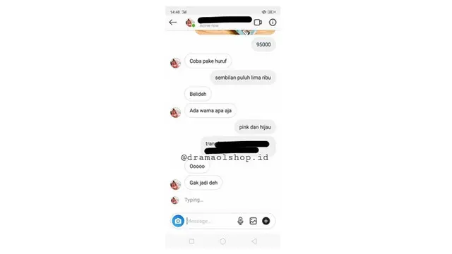 Chat kocak (Sumber: Instagram/dramaolshop.id)