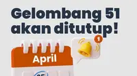 Pendaftaran program Kartu Prakerja Gelombang 51 resmi ditutup pada 25 April 2023. Hal ini disampaikan manajemen kartu prakerja melalui akun resmi media sosial instagram miliknya. (sumber: Instagram @prakerja.go.id)