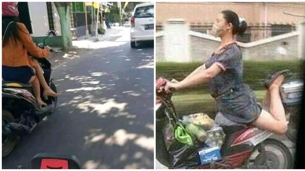 6 Pose Orang Kendarai Motor Ini Nyeleneh, Santai Banget Enggak Takut Jatuh