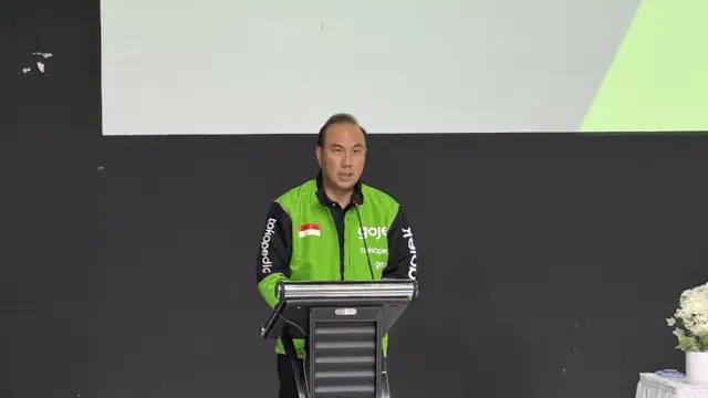 Direktur Utama PT GoTo Gojek Tokopedia Tbk Hans Patuwo dalam Konferensi Pers di kantor Gojek, Jakarta Selatan, Selasa (19/5/2026). (Liputan6.com/Tira)