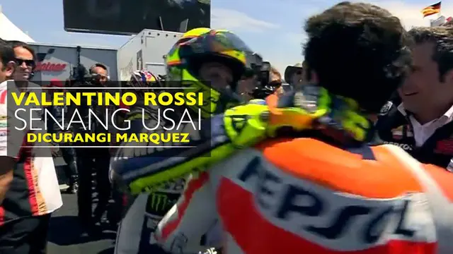 Video reaksi senang Valentino Rossi usai "dicurangi" Marc Marquez pada 2013.